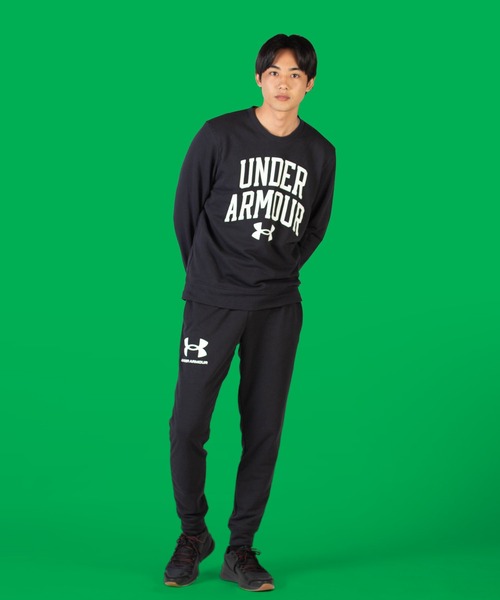 UNDER ARMOUR（アンダーアーマー）の「UAライバルテリー クルー（トレーニング/MEN）（スウェット・メンズ・コーラルピンク/ブラック・MD/LG/SM/XXL/XL/3XL）」の6枚目の写真