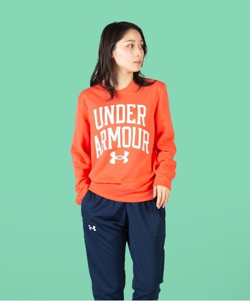 UNDER ARMOUR（アンダーアーマー）の「UAライバルテリー クルー（トレーニング/MEN）（スウェット・メンズ・コーラルピンク/ブラック・MD/LG/SM/XXL/XL/3XL）」の11枚目の写真