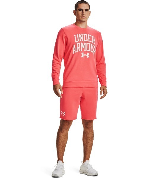 UNDER ARMOUR（アンダーアーマー）の「UAライバルテリー クルー（トレーニング/MEN）（スウェット・メンズ・コーラルピンク/ブラック・MD/LG/SM/XXL/XL/3XL）」の18枚目の写真