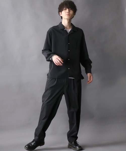 SITRY（シトリー）の「Silky Drape Open Collar Shirt/シルキードレープ オープンカラー シャツ（シャツ/ブラウス・メンズ・ホワイト/ブラック/サックスブルー/グリーン/モカ/グレイッシュベージュ・LL/M/L）」の21枚目の写真