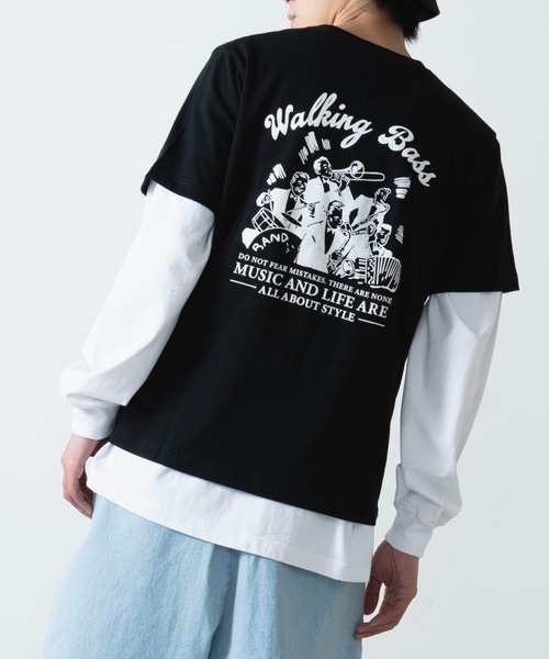 WEGO(ウィゴー)の「レトロロゴプリント半袖Tシャツ(Tシャツ/カットソー・メンズ・ブラック/ダークグリーン・MEDIUM/LARGE/SMALL)」の2枚目の写真