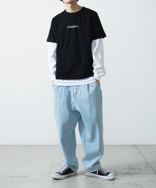 WEGO(ウィゴー)の「レトロロゴプリント半袖Tシャツ(Tシャツ/カットソー・メンズ・ブラック/ダークグリーン・MEDIUM/LARGE/SMALL)」の14枚目の写真