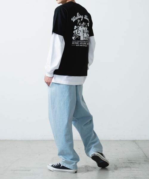 WEGO(ウィゴー)の「レトロロゴプリント半袖Tシャツ(Tシャツ/カットソー・メンズ・ブラック/ダークグリーン・MEDIUM/LARGE/SMALL)」の15枚目の写真