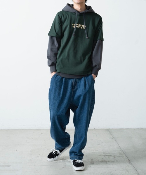 WEGO(ウィゴー)の「レトロロゴプリント半袖Tシャツ(Tシャツ/カットソー・メンズ・ブラック/ダークグリーン・MEDIUM/LARGE/SMALL)」の16枚目の写真