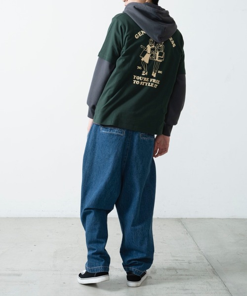 WEGO(ウィゴー)の「レトロロゴプリント半袖Tシャツ(Tシャツ/カットソー・メンズ・ブラック/ダークグリーン・MEDIUM/LARGE/SMALL)」の17枚目の写真
