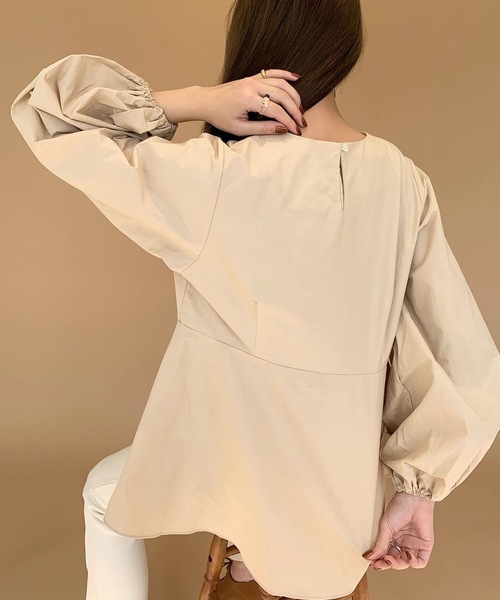 Amiur（エミレ）の「cotton hem wide blouse（シャツ/ブラウス・レディース・ブラック/ベージュ/アイボリー・FREE）」の8枚目の写真