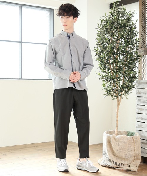 TopIsm（トップイズム）の「ギンガムチェックオックスボタンダウン長袖シャツ（シャツ/ブラウス・メンズ・ネイビー/サックスブルー/ホワイト/グレー・L/LL/M）」の9枚目の写真