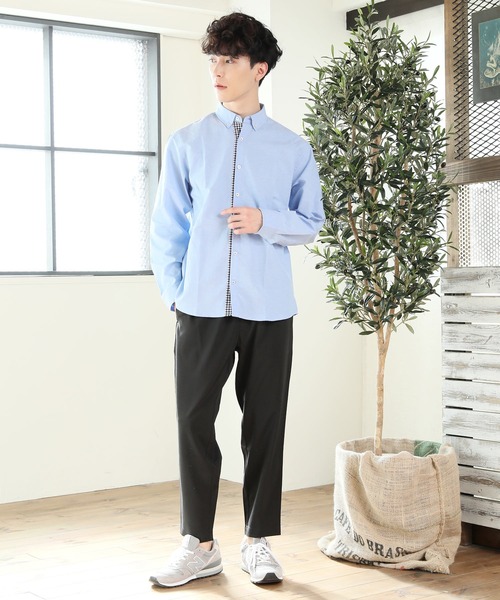 TopIsm（トップイズム）の「ギンガムチェックオックスボタンダウン長袖シャツ（シャツ/ブラウス・メンズ・ネイビー/サックスブルー/ホワイト/グレー・L/LL/M）」の11枚目の写真