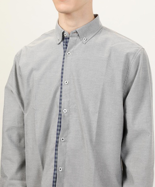 TopIsm（トップイズム）の「ギンガムチェックオックスボタンダウン長袖シャツ（シャツ/ブラウス・メンズ・ネイビー/サックスブルー/ホワイト/グレー・L/LL/M）」の12枚目の写真