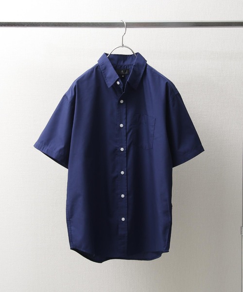 ZIP FIVE（ジップファイブ）の「【ZIP FIVE】高密度T/Cブロード スタンダード レギュラー 半袖シャツ（シャツ/ブラウス・メンズ・ベージュ/ネイビー/オリーブ/チャコール/ホワイト系/ネイビー系/ブルー系/ブラック/パープル/オフホワイト/ブルー/ダークネイビー/ブラック系/ネイビー系1・X-LARGE/SMALL/MEDIUM/LARGE）」の10枚目の写真