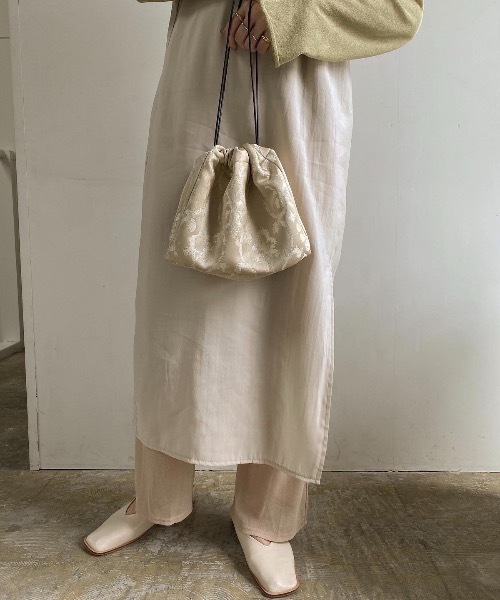 Amiur（エミレ）の「jacquard purse（ハンドバッグ・レディース・ベージュ/グレー・FREE）」の12枚目の写真