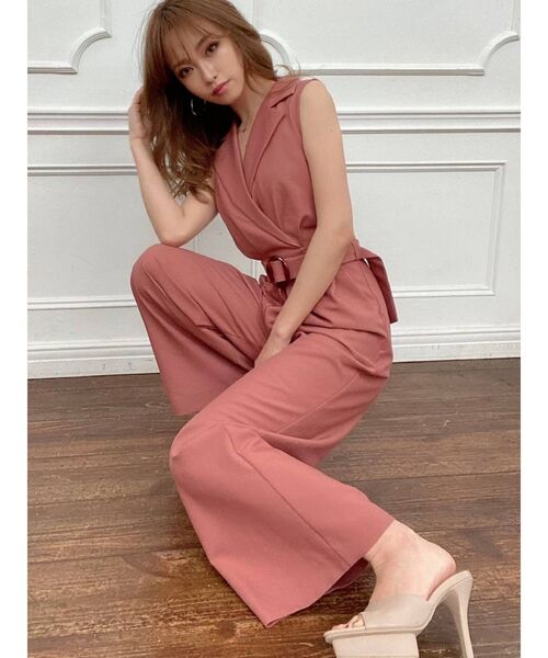 RESEXXY（リゼクシー）の「ベルテッドコンビネゾン（つなぎ/オールインワン・レディース・ブラック/ベージュ/ピンク・FREE）」の3枚目の写真