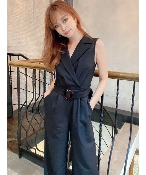 RESEXXY（リゼクシー）の「ベルテッドコンビネゾン（つなぎ/オールインワン・レディース・ブラック/ベージュ/ピンク・FREE）」の4枚目の写真