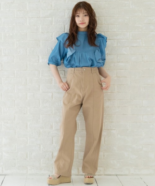 Mysa&Liina（ミーサリーナ）の「フェミニンピンタックフリルブラウス（シャツ/ブラウス・レディース・サックスブルー/インディゴブルー/ブルー・M）」の16枚目の写真