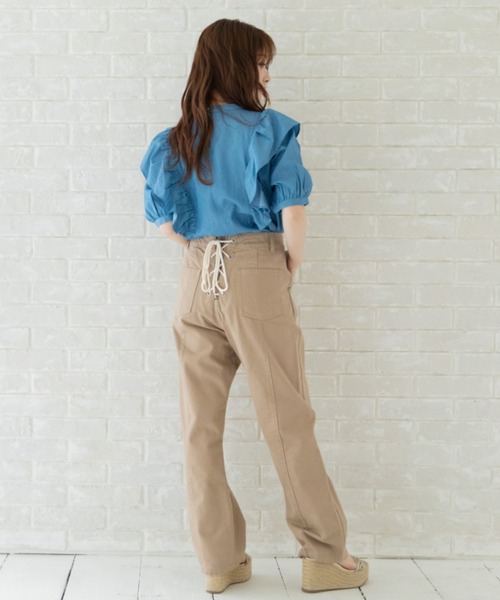 Mysa&Liina（ミーサリーナ）の「フェミニンピンタックフリルブラウス（シャツ/ブラウス・レディース・サックスブルー/インディゴブルー/ブルー・M）」の18枚目の写真