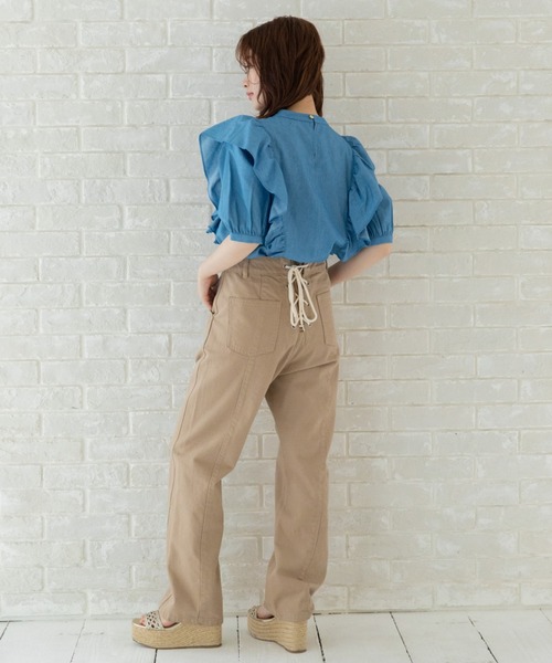 Mysa&Liina（ミーサリーナ）の「フェミニンピンタックフリルブラウス（シャツ/ブラウス・レディース・サックスブルー/インディゴブルー/ブルー・M）」の19枚目の写真