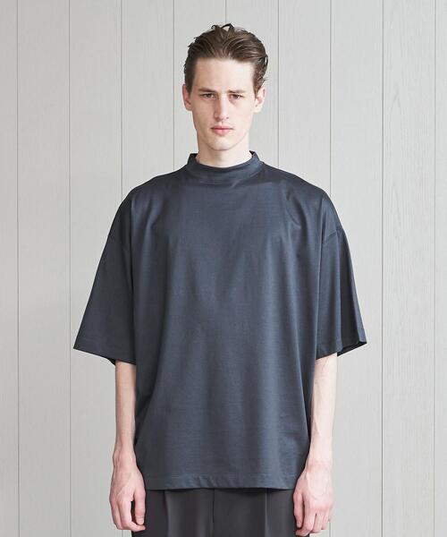 H　BEAUTY&YOUTH UNITED ARROWS（エイチビューティーアンドユースユナイテッドアローズ）の「＜H＞GLOSSY SHORT MOCK NECK T-SHIRT/Tシャツ（Tシャツ/カットソー・メンズ・ホワイト/ベージュ/ネイビー・MEDIUM/SMALL/LARGE）」の18枚目の写真