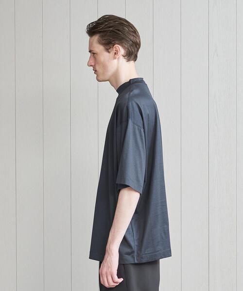 H　BEAUTY&YOUTH UNITED ARROWS（エイチビューティーアンドユースユナイテッドアローズ）の「＜H＞GLOSSY SHORT MOCK NECK T-SHIRT/Tシャツ（Tシャツ/カットソー・メンズ・ホワイト/ベージュ/ネイビー・MEDIUM/SMALL/LARGE）」の19枚目の写真