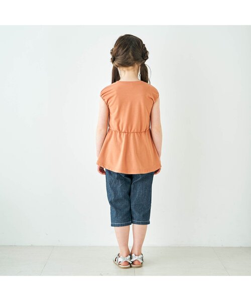 apres les cours（アプレレクール）の「/お花モチーフチュニック_接触冷感（Tシャツ/カットソー・キッズ・オレンジ/キナリ/ネイビー・100/110/90/140/120/80/130）」の5枚目の写真