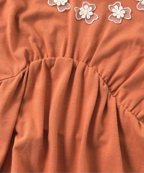 apres les cours（アプレレクール）の「/お花モチーフチュニック_接触冷感（Tシャツ/カットソー・キッズ・オレンジ/キナリ/ネイビー・100/110/90/140/120/80/130）」の12枚目の写真