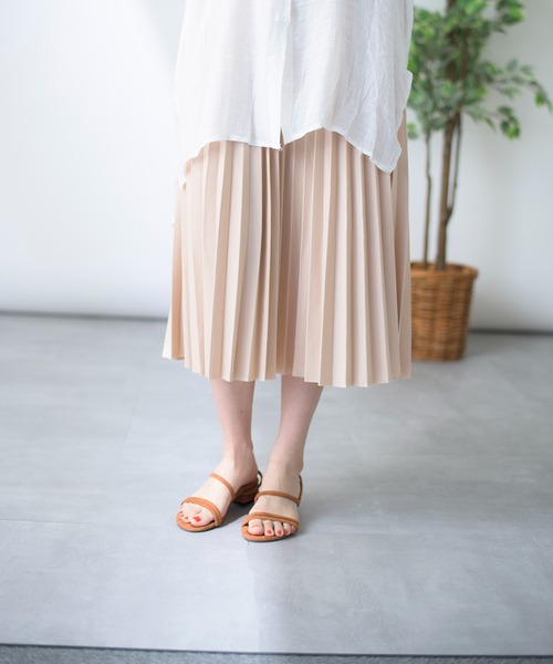 MAISON BREEZE（メゾンブリーズ）の「【MAISON BREEZE】プリーツスカート ウエストゴム（スカート・レディース・ブラック/ベージュ・FREE）」の9枚目の写真