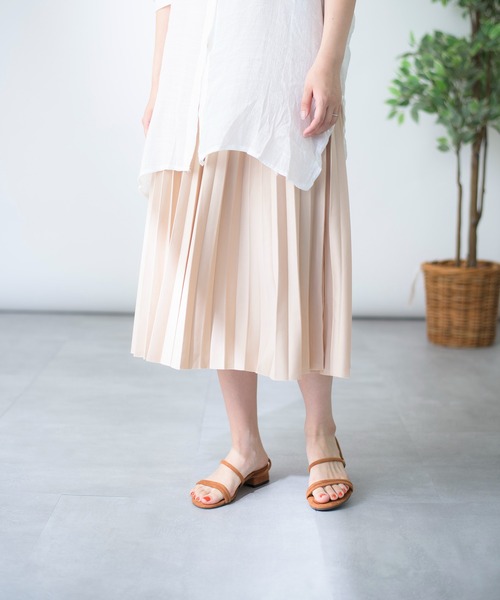 MAISON BREEZE（メゾンブリーズ）の「【MAISON BREEZE】プリーツスカート ウエストゴム（スカート・レディース・ブラック/ベージュ・FREE）」の14枚目の写真