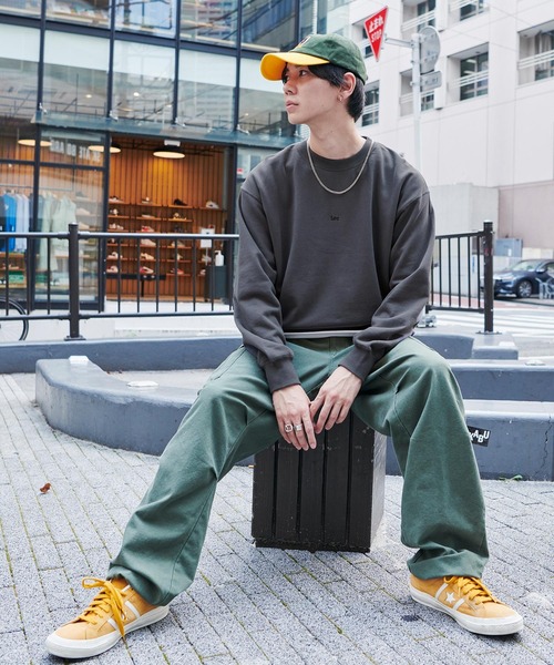 Lee(リー)の「Lee/リー BIG MINI LOGO SWEAT ロゴ刺繍 オーバーサイズプルオーバースウェット(スウェット・メンズ・ブラック系その他/サックスブルー/ピンク系その他/グレー/ベージュ・XL/M/L)」の20枚目の写真