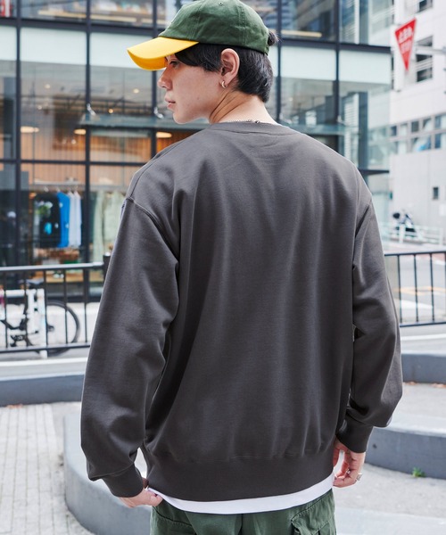 Lee(リー)の「Lee/リー BIG MINI LOGO SWEAT ロゴ刺繍 オーバーサイズプルオーバースウェット(スウェット・メンズ・ブラック系その他/サックスブルー/ピンク系その他/グレー/ベージュ・XL/M/L)」の19枚目の写真