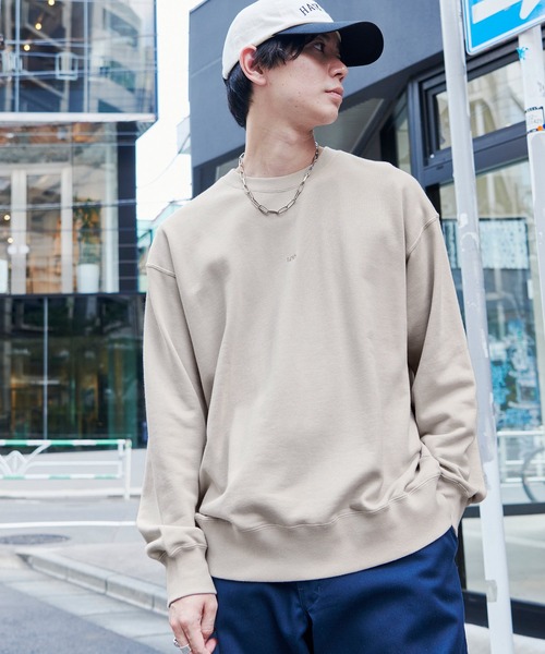 Lee(リー)の「Lee/リー BIG MINI LOGO SWEAT ロゴ刺繍 オーバーサイズプルオーバースウェット(スウェット・メンズ・ブラック系その他/サックスブルー/ピンク系その他/グレー/ベージュ・XL/M/L)」の21枚目の写真