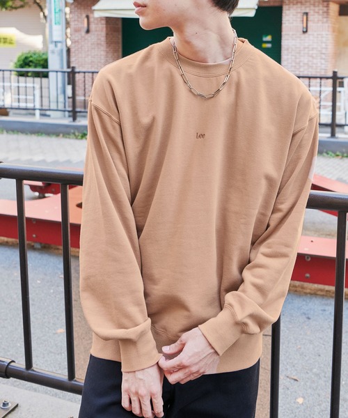 Lee(リー)の「Lee/リー BIG MINI LOGO SWEAT ロゴ刺繍 オーバーサイズプルオーバースウェット(スウェット・メンズ・ブラック系その他/サックスブルー/ピンク系その他/グレー/ベージュ・XL/M/L)」の6枚目の写真
