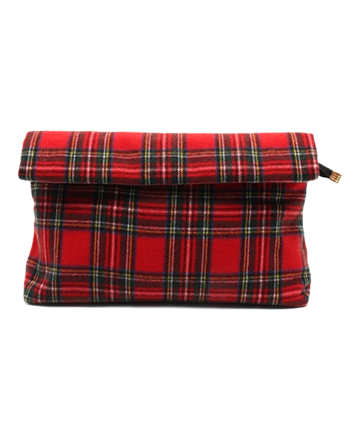 goocy（グーシー）の「ロールチェッククラッチBag（クラッチバッグ・レディース・ネイビー/レッド・FREE）」の2枚目の写真
