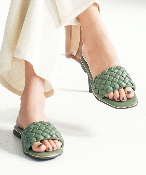 GeeRA(ジーラ)の「メッシュ編フラットサンダル(サンダル・レディース・グリーン/ブラック/アイボリー/シルバー・X-LARGE/MEDIUM/LARGE/SMALL)」の2枚目の写真