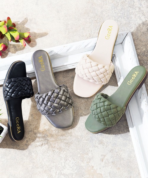 GeeRA(ジーラ)の「メッシュ編フラットサンダル(サンダル・レディース・グリーン/ブラック/アイボリー/シルバー・X-LARGE/MEDIUM/LARGE/SMALL)」の9枚目の写真