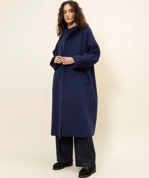 Johnbull(ジョンブル)の「スタンドカラーコート(ノーカラーコート・レディース・ブラック/ベージュ/ネイビー・SMALL/MEDIUM)」の11枚目の写真