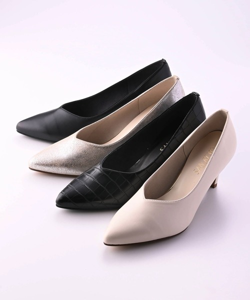 神戸シューズ（コウベシューズ）の「SAN-REMO 6.0㎝ヒールVカット深パンプス（パンプス・レディース・アイボリー/ブラック/シルバー/ブラック系その他・22/22.5/23/23.5/24.5/24）」の17枚目の写真