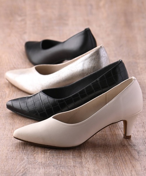 神戸シューズ（コウベシューズ）の「SAN-REMO 6.0㎝ヒールVカット深パンプス（パンプス・レディース・アイボリー/ブラック/シルバー/ブラック系その他・22/22.5/23/23.5/24.5/24）」の9枚目の写真