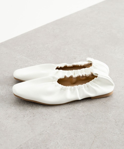 AMERICAN HOLIC(アメリカンホリック)の「ギャザーバレエシューズ(パンプス・レディース・ブラック/キャメル/ホワイト・L/M/S)」の5枚目の写真