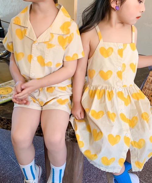 aimoha（アイモハ）の「【aimoha-KIDS-】ハート柄セットアップ (SS)（セットアップ・キッズ・パープル系その他/イエロー系その他/パープル/イエロー・90/100/140/80/120/130/110）」の16枚目の写真