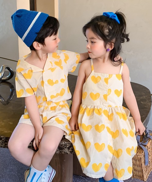 aimoha（アイモハ）の「【aimoha-KIDS-】ハート柄セットアップ (SS)（セットアップ・キッズ・パープル系その他/イエロー系その他/パープル/イエロー・90/100/140/80/120/130/110）」の13枚目の写真