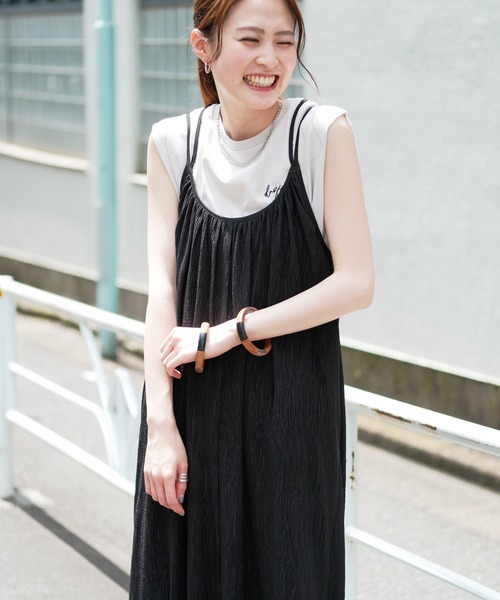 CIAOPANIC TYPY（チャオパニックティピー）の「【ZOZOTOWN限定】ギャザープリーツロングワンピース（ワンピース・レディース・ブラック/イエロー・ONE SIZE）」の4枚目の写真