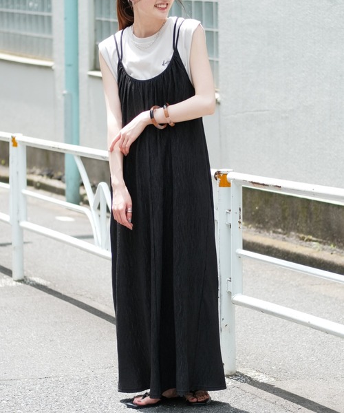 CIAOPANIC TYPY（チャオパニックティピー）の「【ZOZOTOWN限定】ギャザープリーツロングワンピース（ワンピース・レディース・ブラック/イエロー・ONE SIZE）」の7枚目の写真