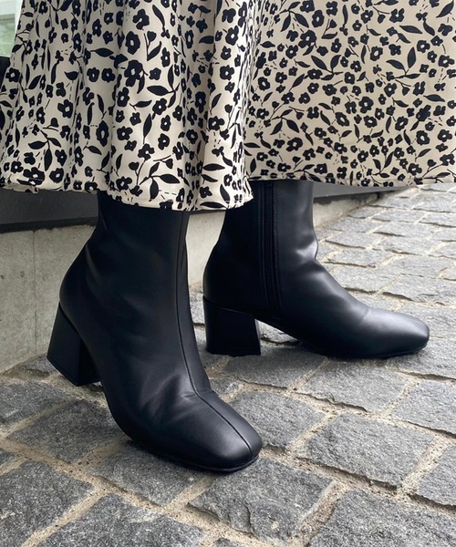 w closet（ダブルクローゼット）の「【新色追加】ストレッチブーツ（ブーツ・レディース・ブラック/キナリ/ベージュ/セージグリーン・L/M）」の3枚目の写真