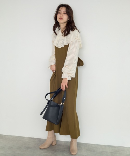 w closet（ダブルクローゼット）の「【新色追加】ストレッチブーツ（ブーツ・レディース・ブラック/キナリ/ベージュ/セージグリーン・L/M）」の10枚目の写真