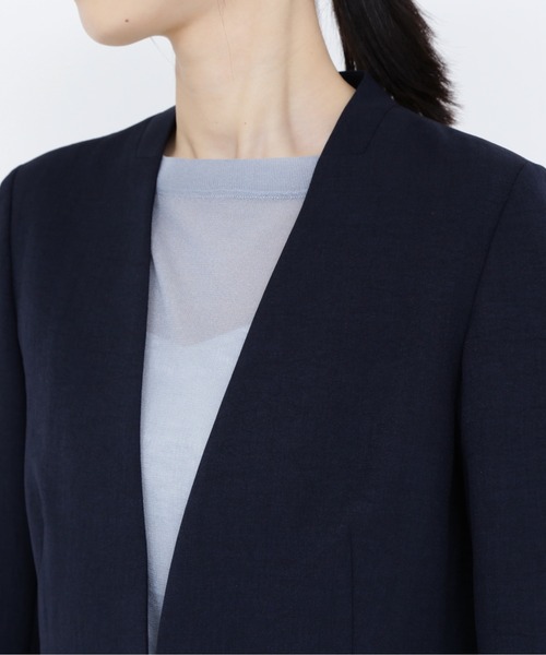 極美品【beauty&youth】ツイル カラーレス ジャケット　ネイビー 極美品【beauty&youth】ツイル カラーレス ジャケット ネイビー