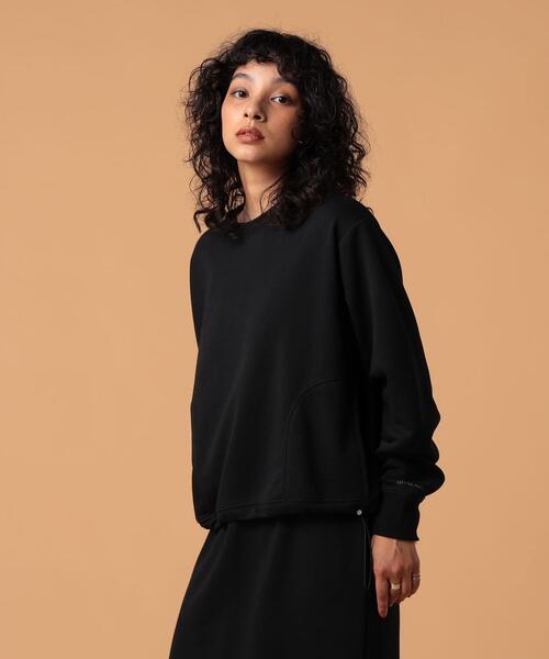 FEELING MADE（フィーリングメイド）の「FEELING MADE エアリースウェット ドローストリング スウェット（スウェット・レディース・ブラック/ライトグレー/ダークグリーン・FREE）」の2枚目の写真