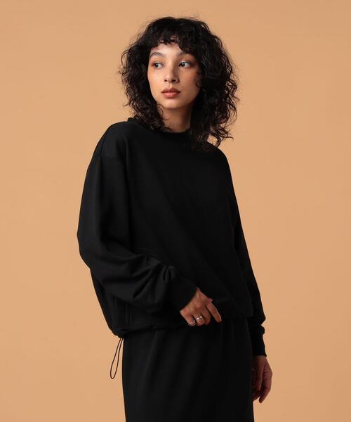 FEELING MADE（フィーリングメイド）の「FEELING MADE エアリースウェット ドローストリング スウェット（スウェット・レディース・ブラック/ライトグレー/ダークグリーン・FREE）」の4枚目の写真