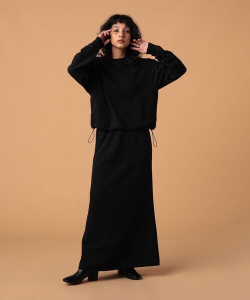 FEELING MADE（フィーリングメイド）の「FEELING MADE エアリースウェット ドローストリング スウェット（スウェット・レディース・ブラック/ライトグレー/ダークグリーン・FREE）」の5枚目の写真