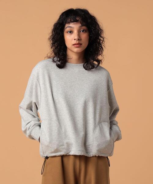 FEELING MADE（フィーリングメイド）の「FEELING MADE エアリースウェット ドローストリング スウェット（スウェット・レディース・ブラック/ライトグレー/ダークグリーン・FREE）」の6枚目の写真