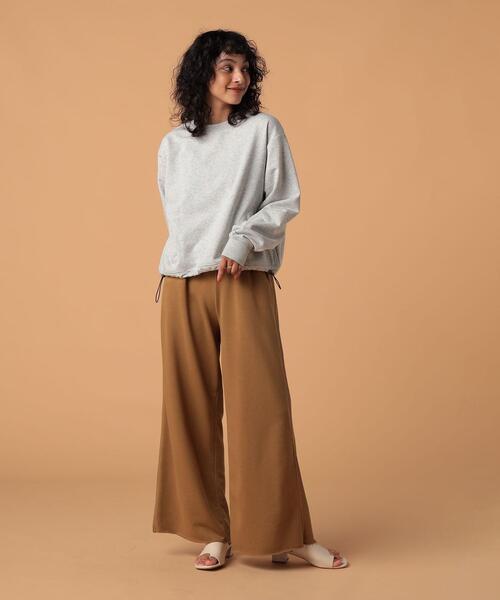 FEELING MADE（フィーリングメイド）の「FEELING MADE エアリースウェット ドローストリング スウェット（スウェット・レディース・ブラック/ライトグレー/ダークグリーン・FREE）」の7枚目の写真