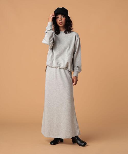 FEELING MADE（フィーリングメイド）の「FEELING MADE エアリースウェット ドローストリング スウェット（スウェット・レディース・ブラック/ライトグレー/ダークグリーン・FREE）」の9枚目の写真